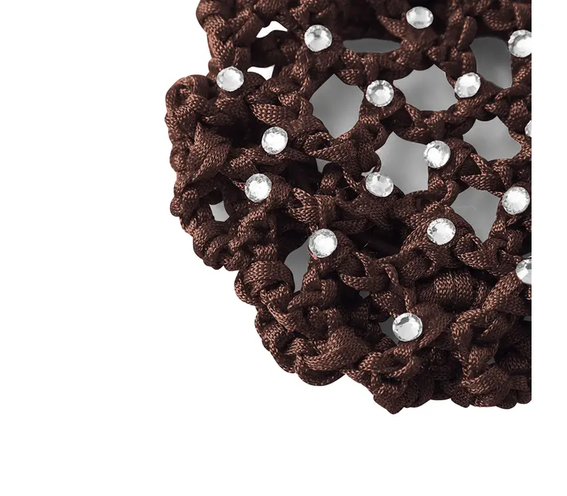 Rumpf Dutt-Abdeckung, farbiges Haarnetz für den Dutt mit Kristall – Kaffee