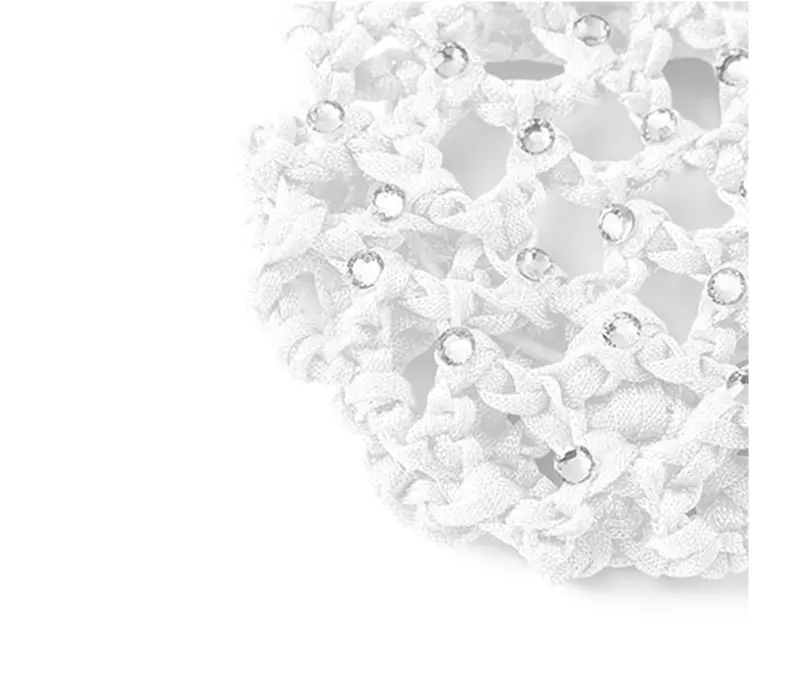 Rumpf Bun cover, farbiges Haarnetz für den Dutt mit Kristall Rumpf Duttüberzug, farbiges Haarnetz für den Dutt mit Kristall – Weiß