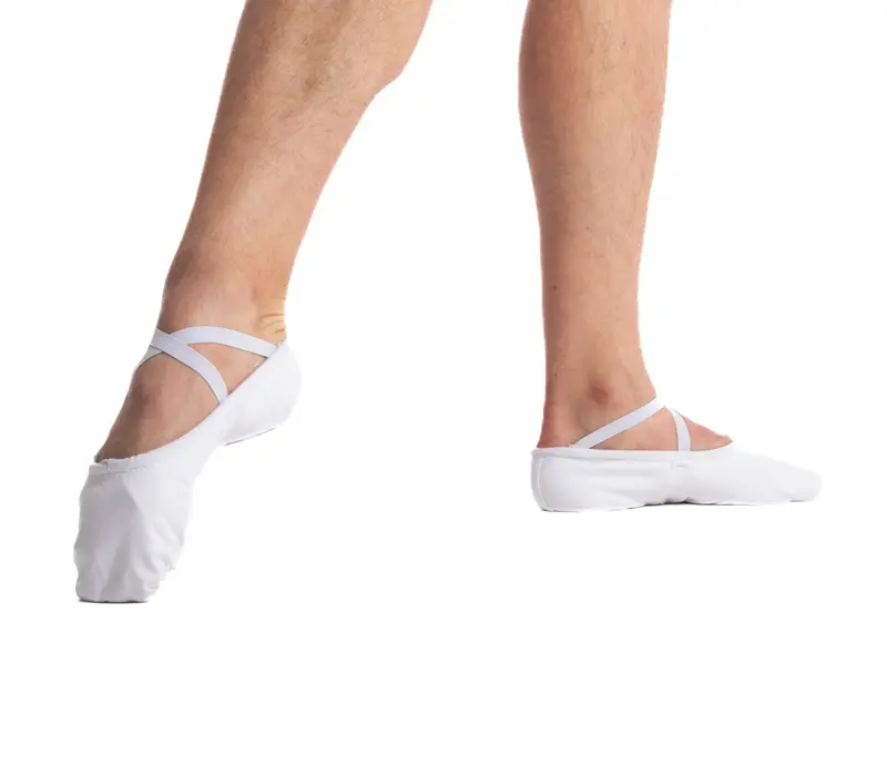 Sansha Pro, Herren-Canvas-Ballettschläppchen - Weiß Sansha Pro, Herren-Canvas-Ballettschläppchen - Weiß