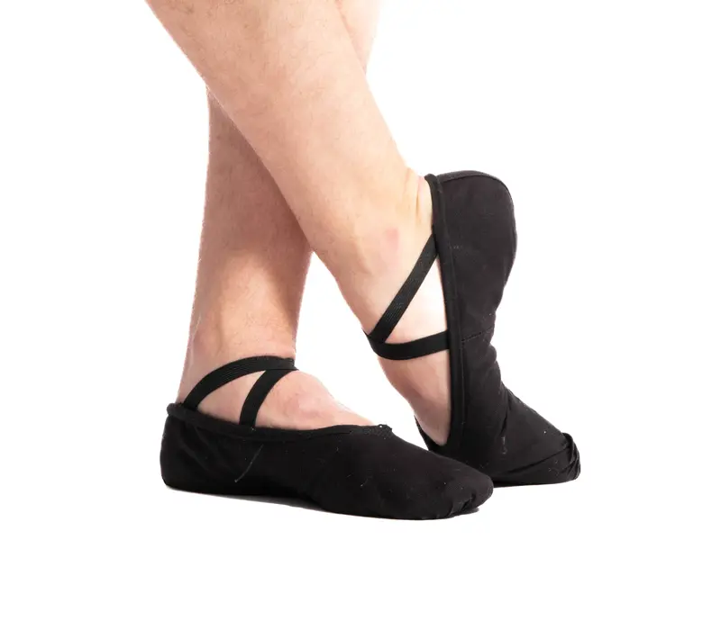 Sansha Pro, Herren-Leinen-Ballettschläppchen - Schwarz