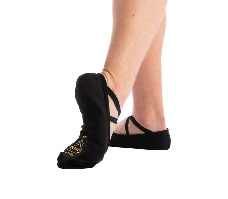 Sansha Pro, Herren-Leinen-Ballettschläppchen - Schwarz