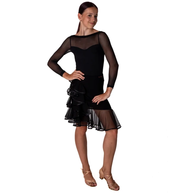 So Danca Elise Ballroom, Mädchen-Trikot mit Dreiviertelärmeln So Danca Elise Ballroom, Mädchen-Trikot mit Dreiviertelärmeln - Schwarz