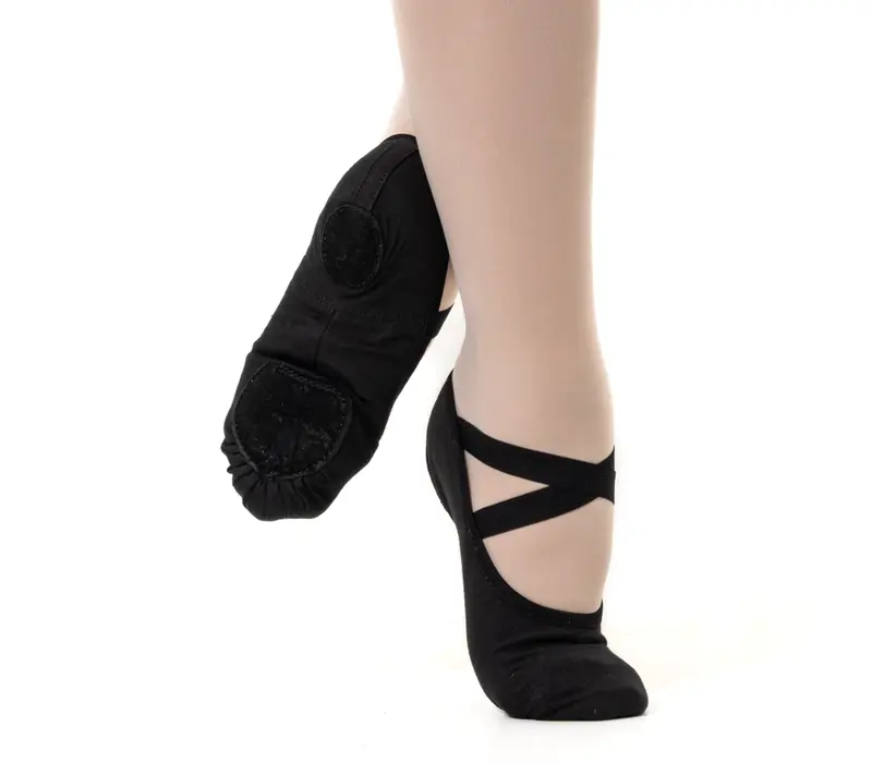 So Danca SD16, Damen elastische Ballettschläppchen - Schwarz