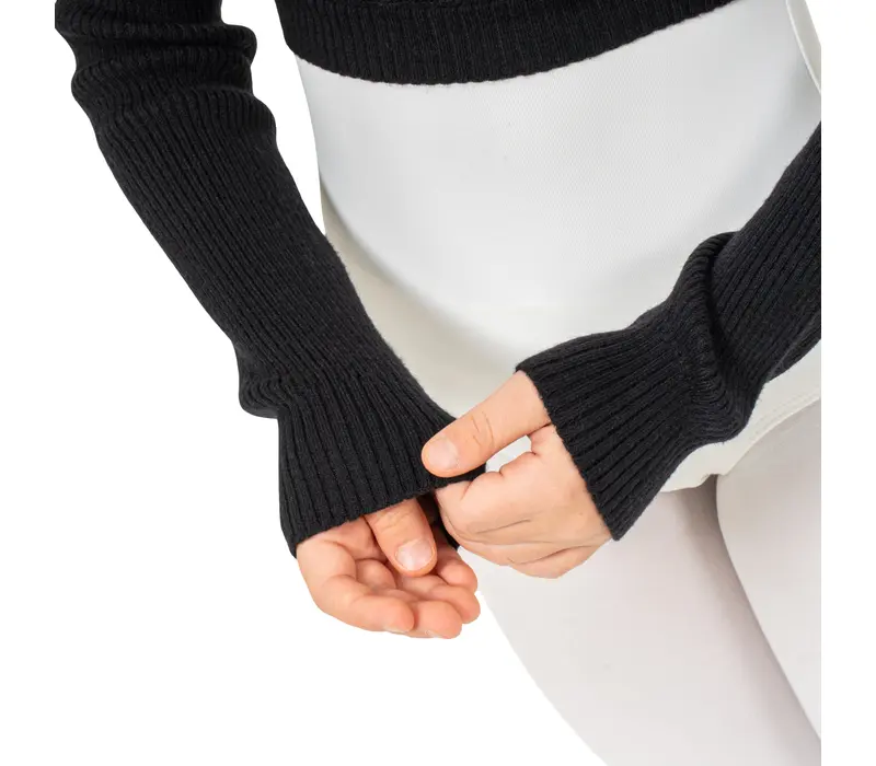 Bloch Fix Wrap Sweater, Mädchen-Ballett-Warm-up-Top – Schwarz