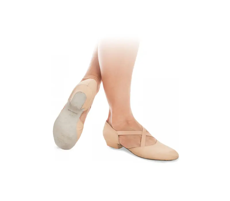 Sansha Alba, Leder-Pädagogikschuhe - Creme Sansha