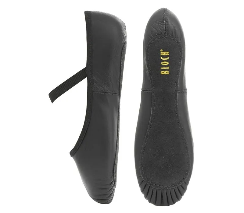 Bloch Arise, Damen-Lederschläppchen mit durchgehender Sohle Bloch Arise, Damen-Leder-Ballettschläppchen mit durchgehender Sohle - Schwarz