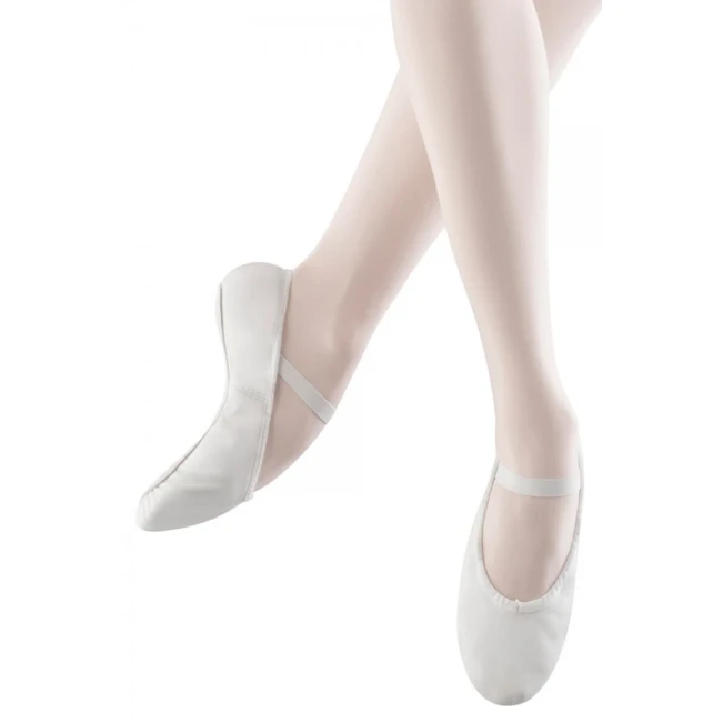 Bloch Arise, Damen-Leder-Ballettschuhe mit durchgehender Sohle - Weiß