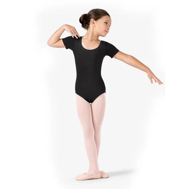 Bloch Ballet, Kinder-Baumwolltrikot mit kurzem Ärmel - Schwarz