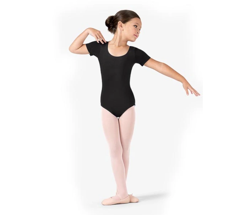 Bloch Ballet, Kinder-Baumwolltrikot mit kurzem Ärmel - Schwarz Bloch Ballet, Kinder-Baumwolltrikot mit kurzem Ärmel - Schwarz