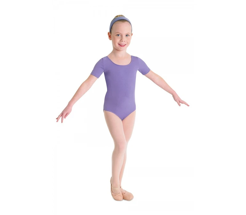 Bloch Ballet, Kinder-Baumwolltrikot mit kurzem Ärmel – Lavendel Bloch