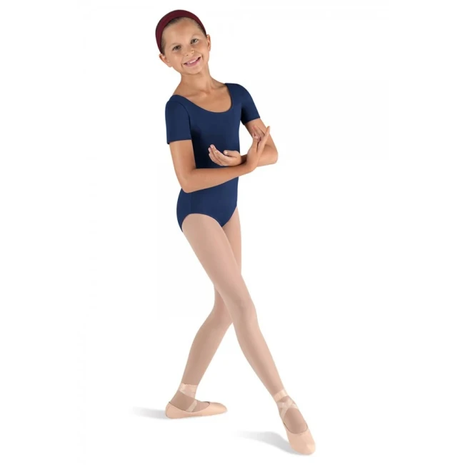 Bloch Ballet, Kinder-Baumwoll-Trikot mit kurzem Ärmel – Bloch Navyblau