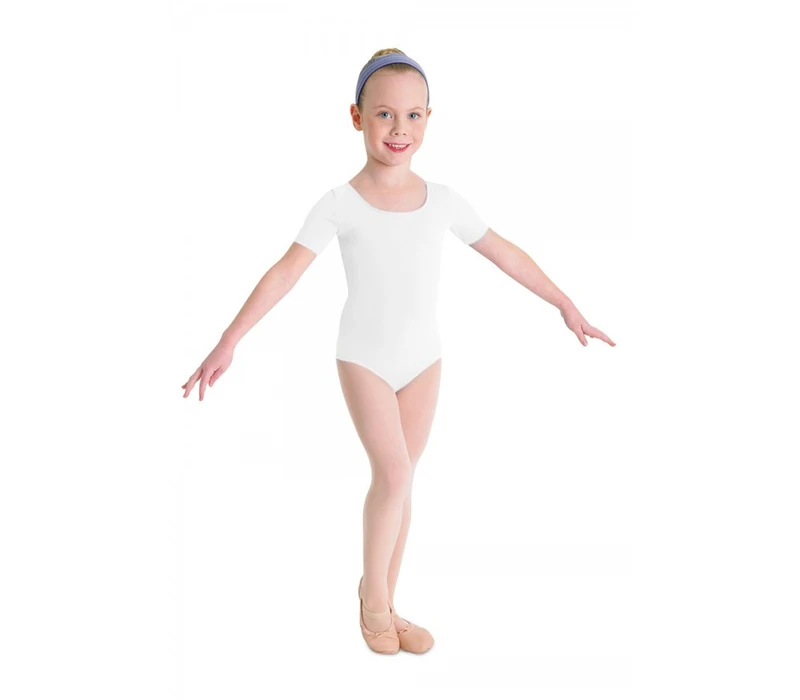 Bloch Ballet, Kinder-Baumwolltrikot mit kurzen Ärmeln - Weiß Bloch Ballet, Kinder-Baumwolltrikot mit kurzen Ärmeln - Weiß