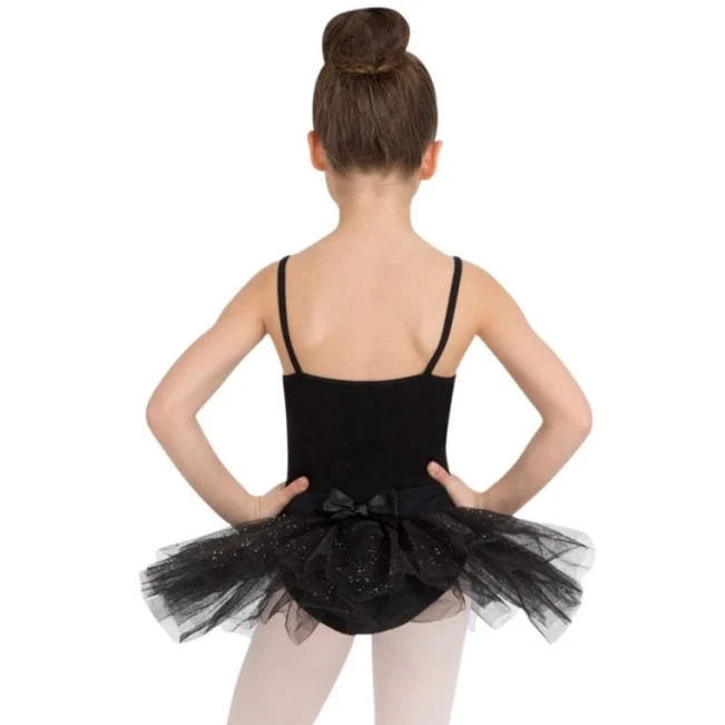 Capezio Tutu-Kleid, Kindertrikot mit Tutu-Röckchen - Schwarz