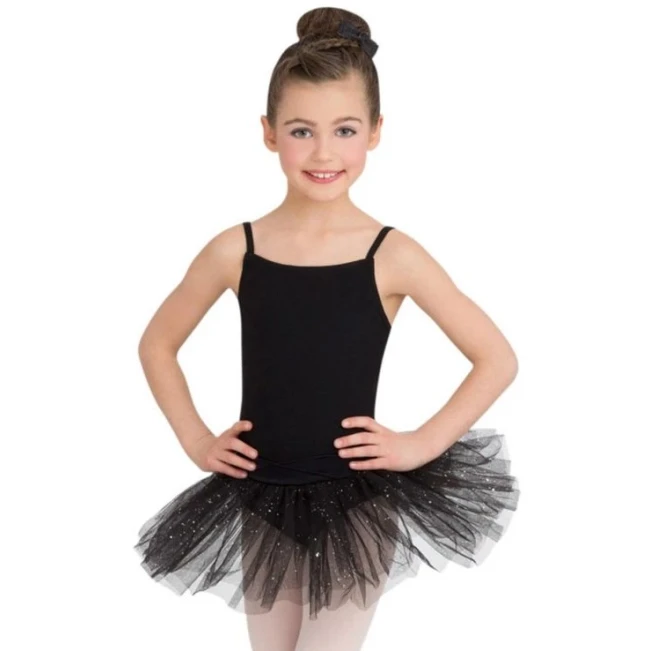 Capezio Tutu-Kleid, Kindertrikot mit Tutu-Röckchen - Schwarz