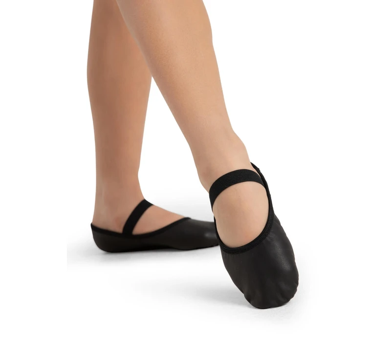 Capezio Luna, Lederschläppchen für Anfängerinnen Capezio Luna, Leder-Ballettschläppchen für Anfänger - Schwarz