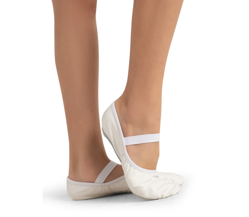 Capezio Luna, Kinder-Leder-Ballettschläppchen - Weiß