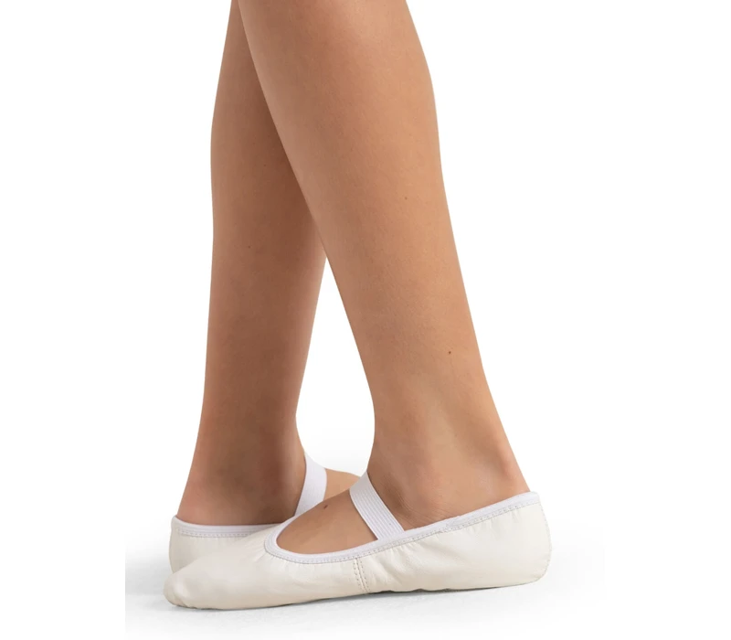 Capezio Luna, Kinder-Leder-Ballettschläppchen - Weiß