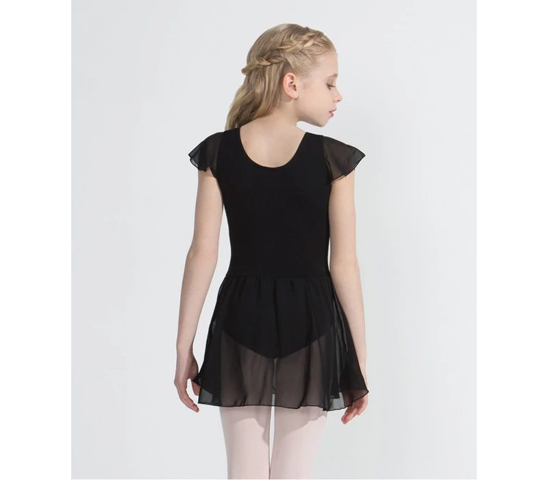 Capezio Flutter Sleeve Dress, Trikot mit Röckchen - Schwarz Capezio Flutter Sleeve Dress, Trikot mit Röckchen - Schwarz