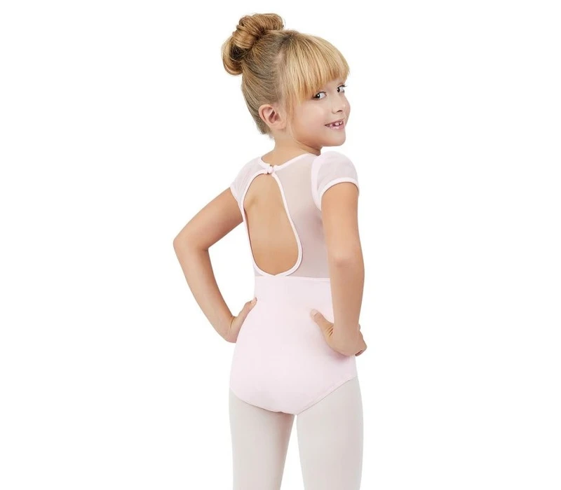 Capezio Turntrikot mit Puffärmeln und Schlüsselloch-Rückenausschnitt, Kindertrikot – Rosa Capezio
