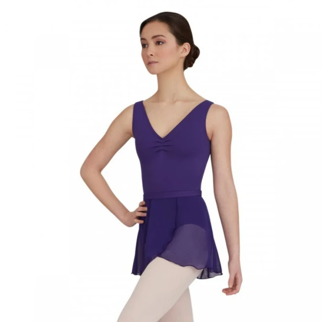 Capezio Tactel V Neck Leotard, Trikot mit breiten Trägern Capezio Tactel V Neck Leotard, Trikot mit breiten Trägern