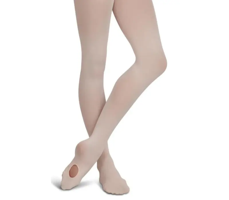 Capezio ultra soft transition tights, konvertierbare Strumpfhosen für Kinder - Rosa light ballet Capezio