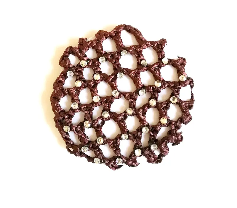 Dansez Vous Dutt-Abdeckung, Haargummi mit Kristall – Braun