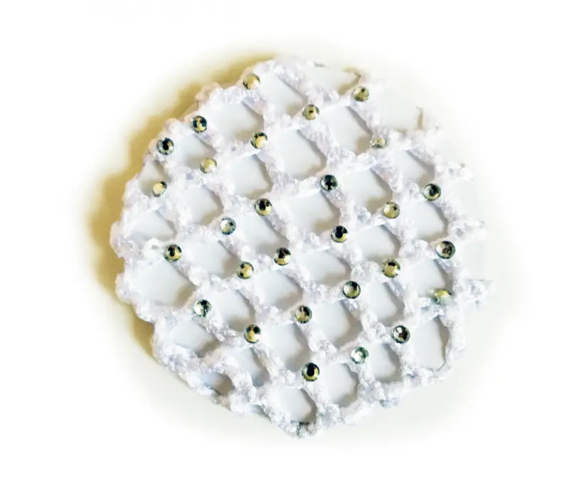 Dansez Vous Dutt-Überzug, Haargummi mit Kristall - Weiß