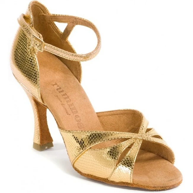 Rummos Exclusive, Schuhe für Gesellschaftstanz - Goldene Schlangenhaut Rummos