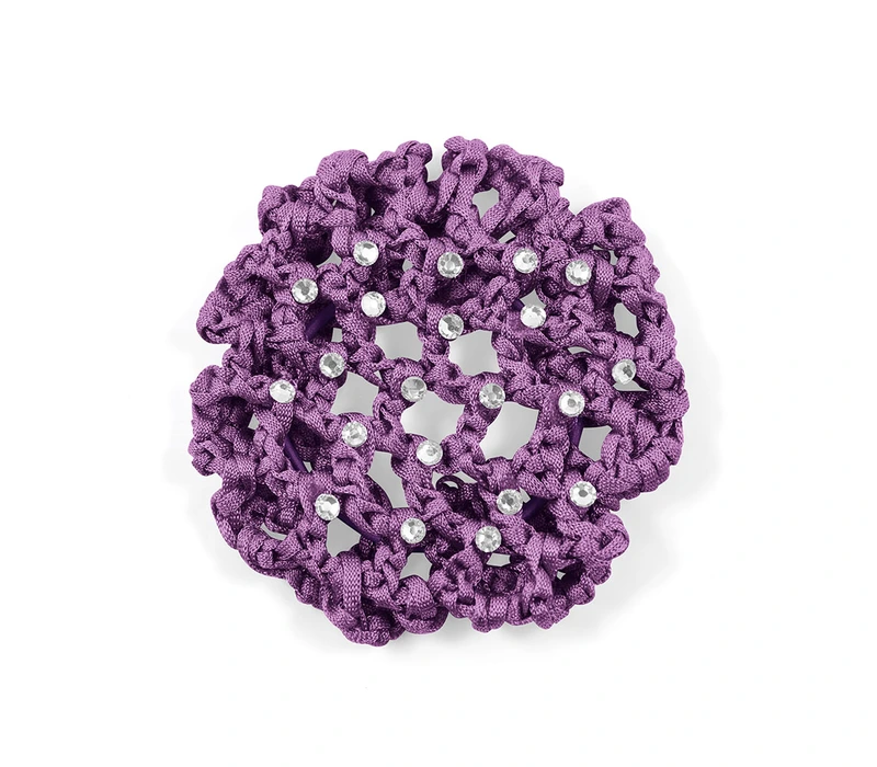 Dutt-Abdeckung, farbiges Haarnetz mit Kristall - Lila - purple Dutt-Abdeckung, farbiges Haarnetz mit Kristall - Lila - purple