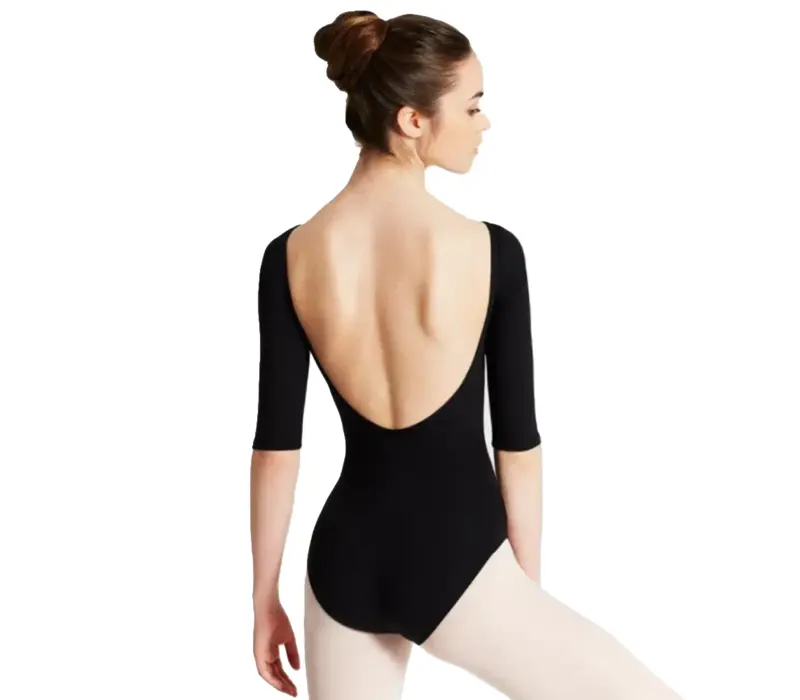 Capezio Bootausschnitt-Balletttrikot mit 3/4-Ärmeln, Balletttrikot - Schwarz