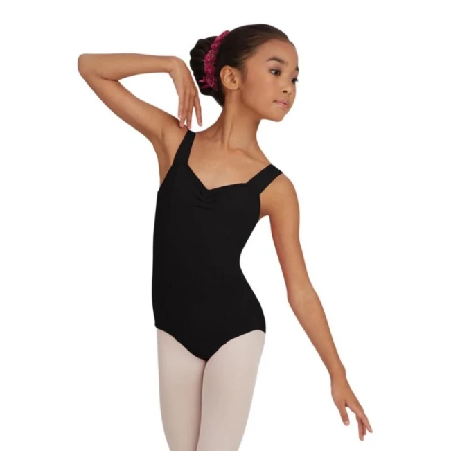Capezio Wide Strap Leotard, Kindertrikot mit breiten Trägern - Schwarz