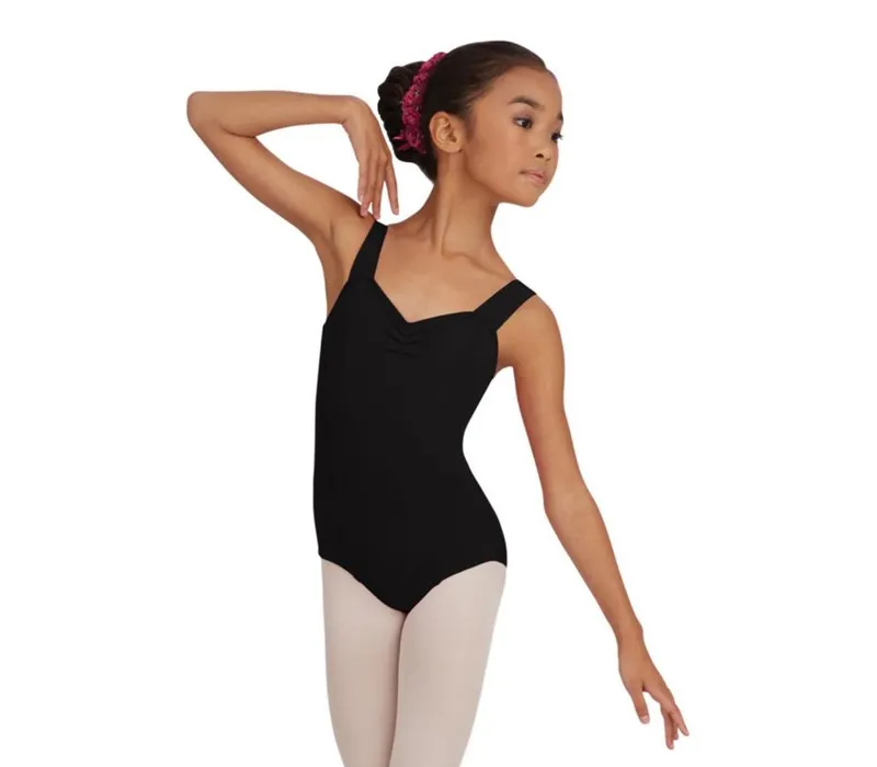 Capezio Wide Strap Leotard, Kindertrikot mit breiten Trägern - Schwarz